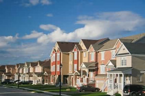 A row of residential town homes